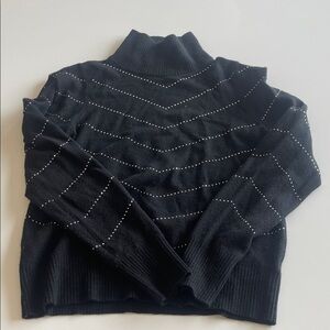 Generation Love Black Turtleneck Sweater with Silver Accents